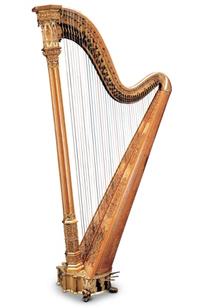 Double action harp (fourchettes system)